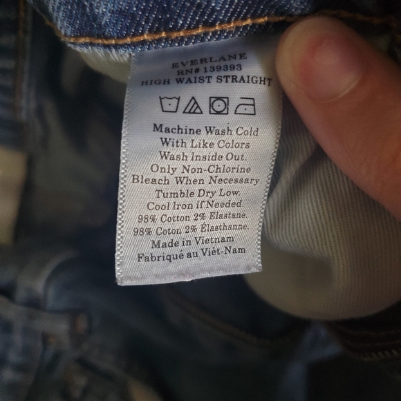 Everlane High Waist Straight Ankle Jeans 28 Mid Wash - Picture 5 of 5